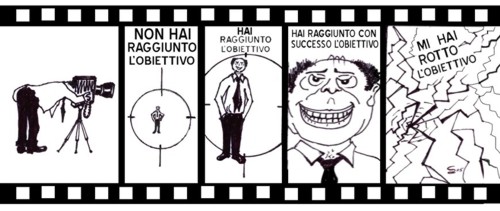 Obiettivo rotto - Federazione ABI - Vignette - Sergio Figuccia